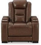 Signature Design by Ashley The Man-Den Power Recliner-Mahogany